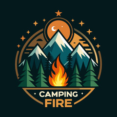 camp fire illustration