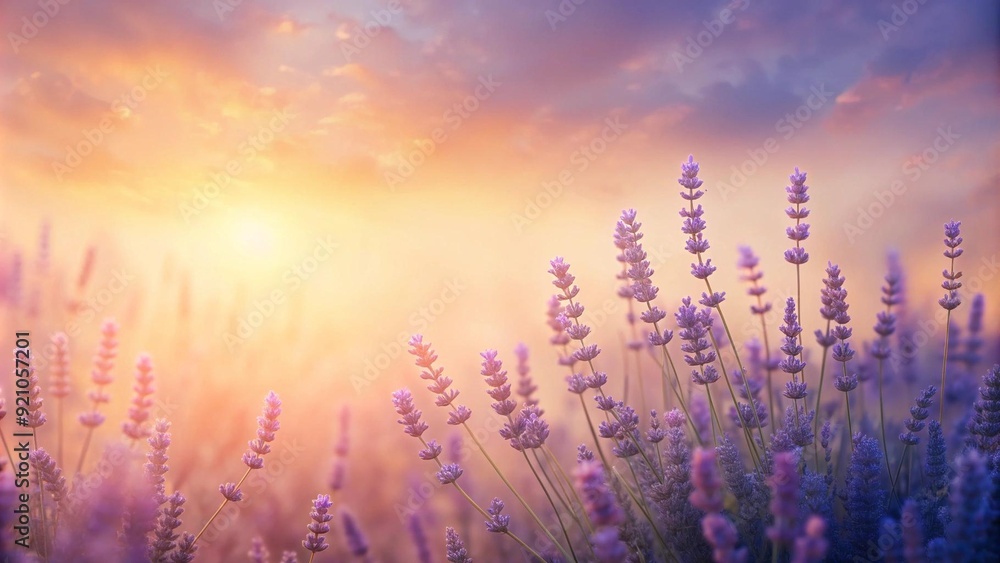 Poster abstract gradient of soft peach and lavender hues, evoking tranquility and serenity ai generated