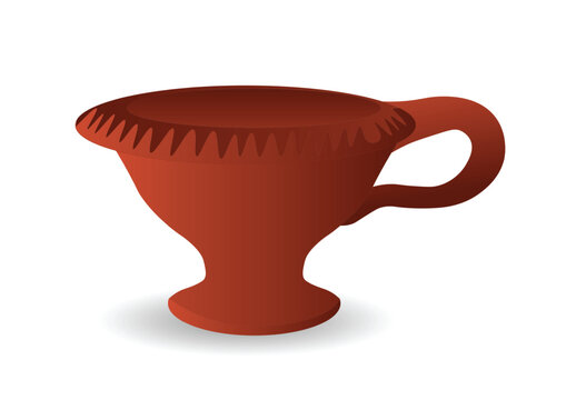 Bengali clay dhunuchi vector illustration on white isolated