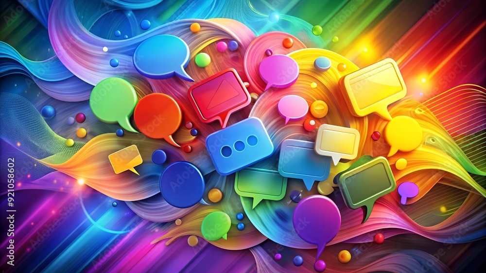 Aufkleber abstract digital connection: a vibrant exploration of modern communication generative ai