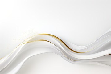 Abstract background with white waves and gold accents.