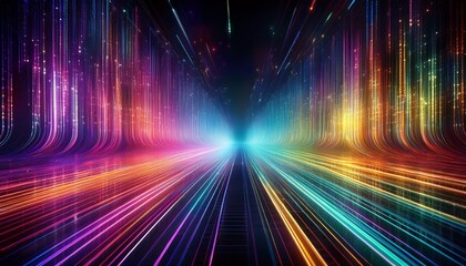 レインボーの光のトンネル背景_04