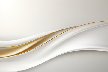 Abstract background with white waves and a gold line.