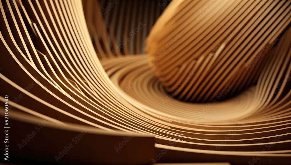 Poster a close-up view of intricate wooden patterns creating a flowing, organic design.