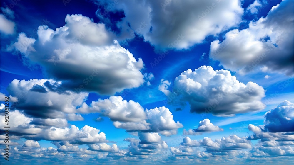 Poster celestial canvas: a time-lapse of shifting cumulus clouds generative ai