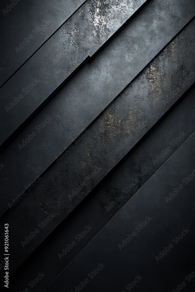 Poster a gradient grey background with sharp, black diagonal lines cutting across, adding depth and contras
