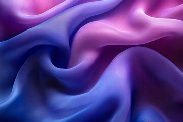 Obraz premium A close-up of smooth blue and purple fabric swirling together, capturing the texture and softness of the material,