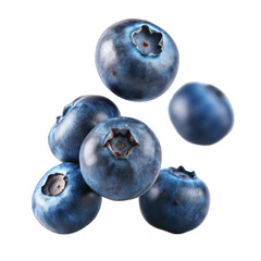 Obraz premium A falling of blueberries on transparent background