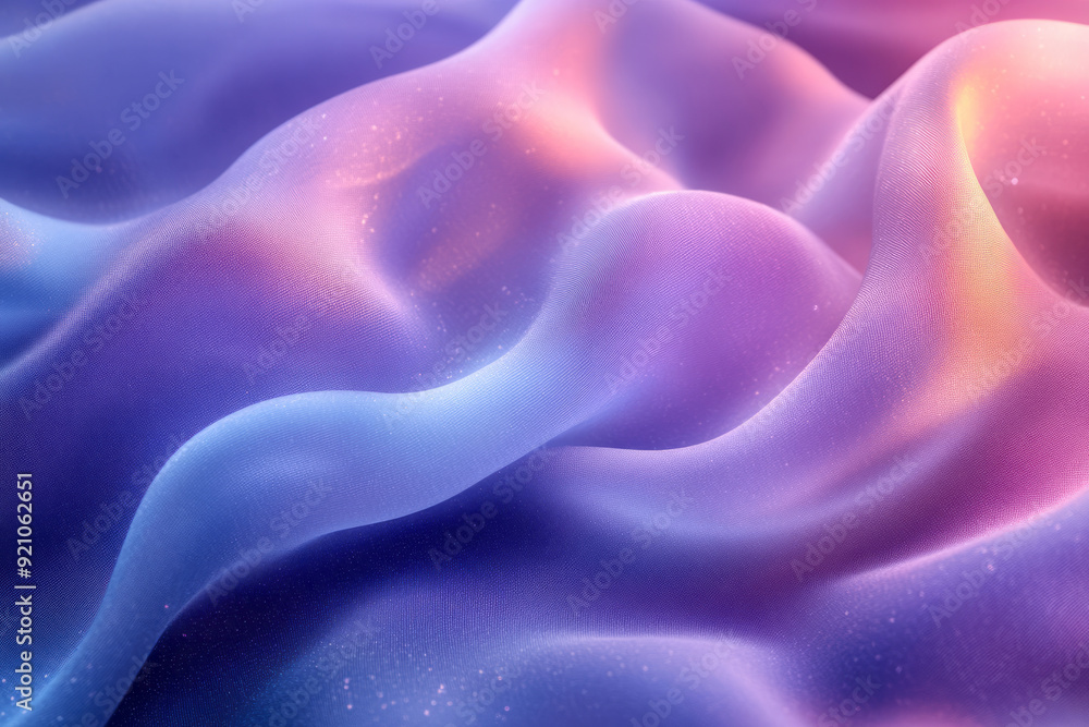 Aufkleber a minimalist abstract design featuring soft folds of blue and purple fabric, blending seamlessly int