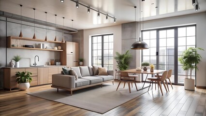 Minimalist Zen Haven: A Modernist Urban Apartment Designed for Tranquility  generative AI