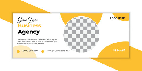Professional business facebook cover banner  design template with professional background and Vivid yellow shape and text design