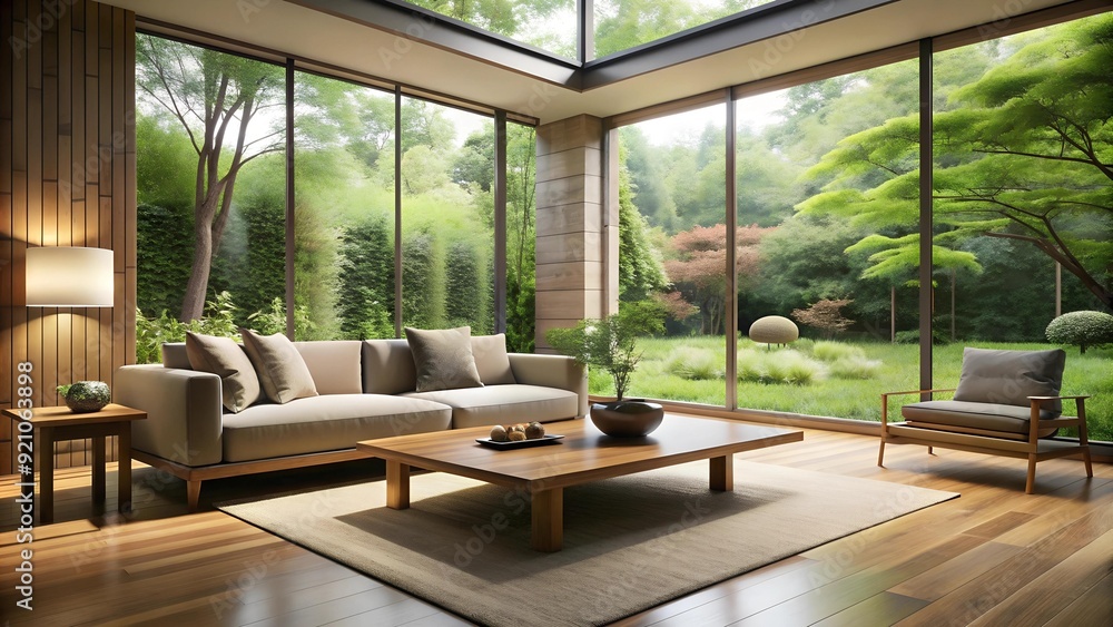 Poster a serene and functional space for relaxation and work ai generated
