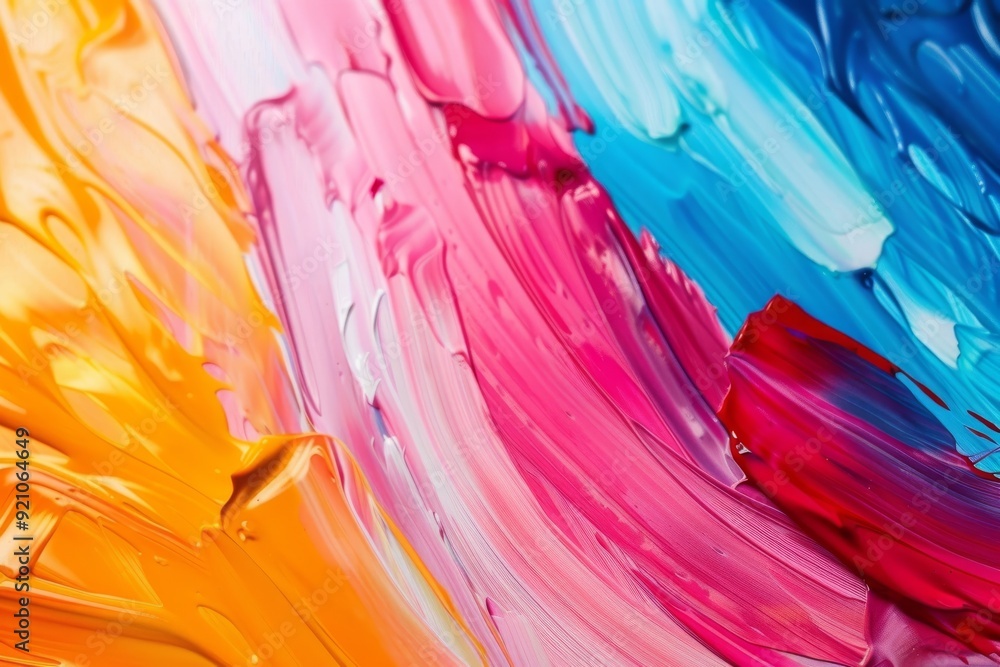 Poster a vibrant canvas background featuring an array of colorful paint splashes and strokes, creating an a