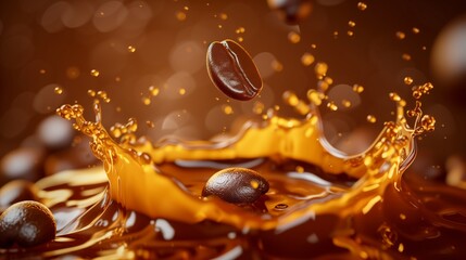 Fototapeta premium Dynamic Coffee Splash in Brown Tones