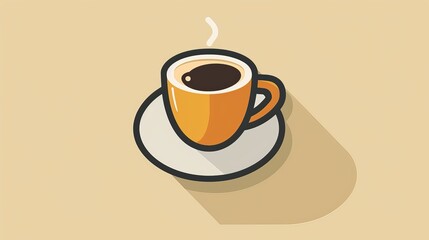 Obraz premium An espresso cup icon, showcasing a small, strong shot of coffee.