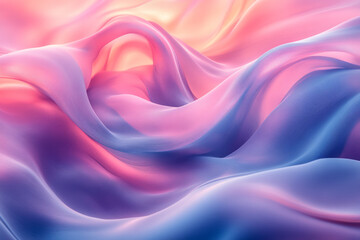 Obraz premium A gentle swirl of abstract fluid forms in light blue and pink, softly merging into each other,