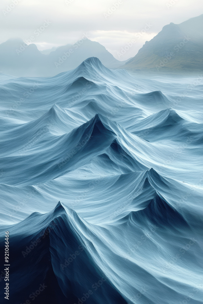 Aufkleber A smooth gradient of fluid green and blue tones gently flowing together, creating a calming sense of movement,