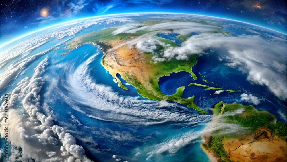Poster earth's tapestry: a symphony of color and texture from orbit generative ai