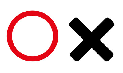 Obraz premium マルバツ アイコンセット クイズ