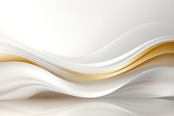 Obraz premium Abstract wavy background with gold and white colors.