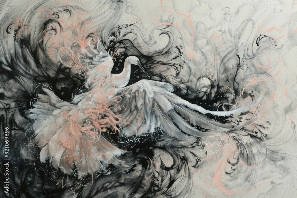 Poster a colorful spiral pattern painting, characterized by swirling hues that create an energetic and mesm