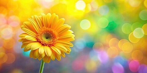 Obraz premium Vibrant yellow flower bordering a fresh and colorful background, Spring, blossom, bloom, nature, vibrant, petals, botanical