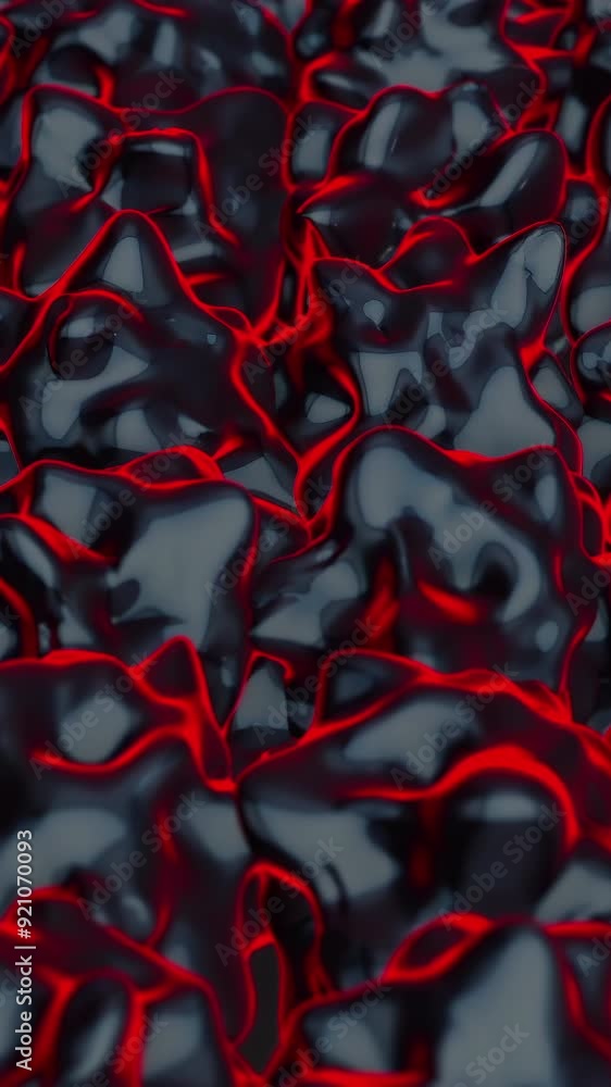 Poster black low poly surface. abstract background with animation moving of dark surface. semless loop abst