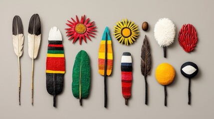 Celebrating Indigenous Heritage: Cultural Symbols for International Day on Isolated Background