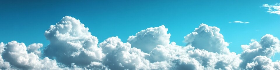 Naklejka premium White fluffy clouds on blue sky. Abstract cloudscape background
