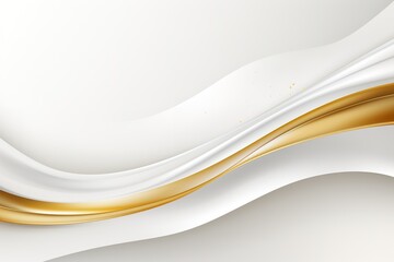 Obraz premium Abstract white and gold background with curved lines.