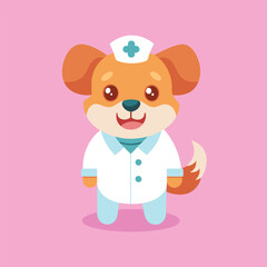 baby dog as dentist vector mascot