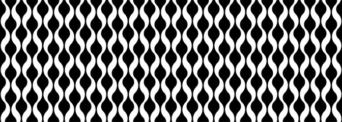 Vintage wallpaper with waves (black and white version)