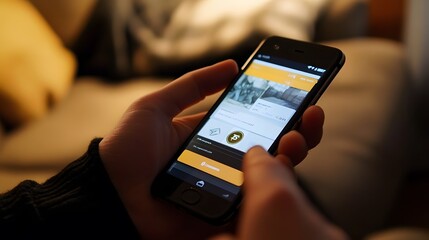 9. A person using a smartphone app to make a Bitcoin transaction
