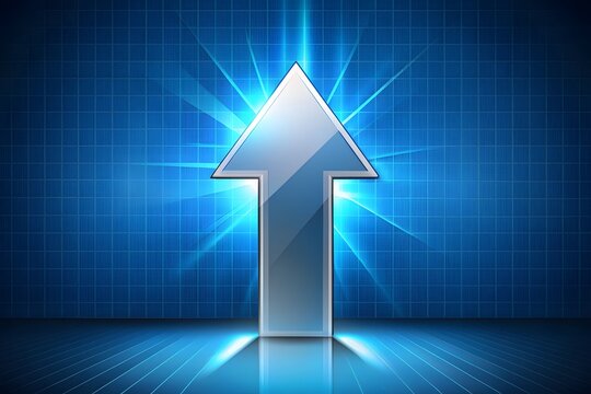 3d illustration of blue up arrow isolated on white background
