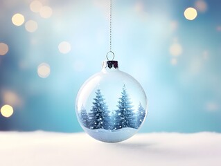 Christmas balls on snow background
