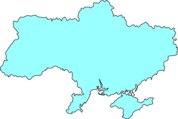 Ukraine simple vector map silhouette.