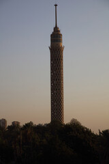 Obraz premium Gezira Tower, Cairo Tower, Sunset
