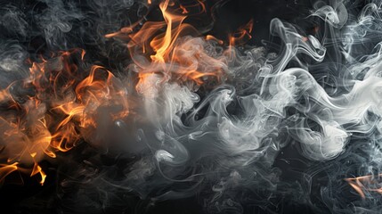 Fototapeta premium A captivating and vibrant mix of flames and smoke, perfect for creating artistic backgrounds and stunning effects