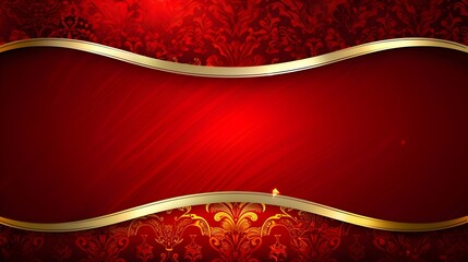 Luxurious Red and Gold Royal Background with Ornamental Patterns and Exquisite Decor