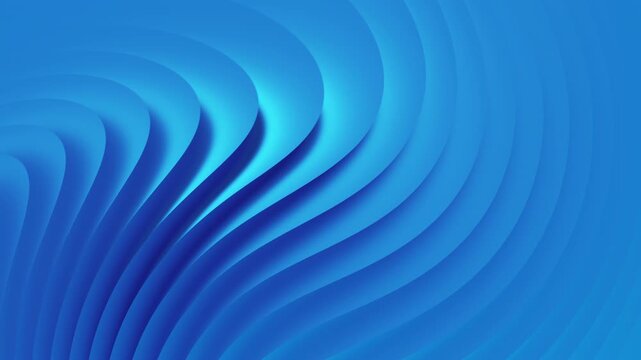 Blue waves flowing abstract 3d background. Seamless loop animation