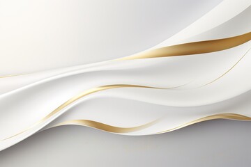 Obraz premium Abstract white and gold background with flowing lines.