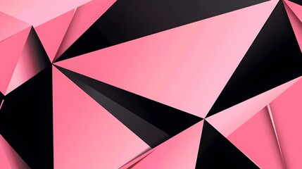 Fototapeta premium Striking Pink and Black Geometric Abstract Background with Sharp Polygon Patterns