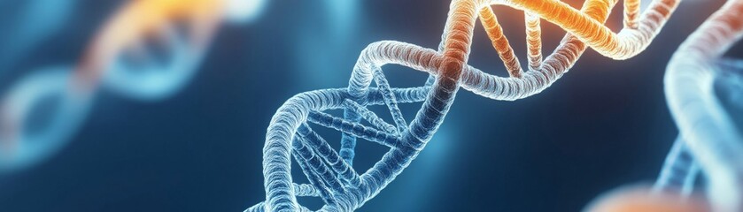 Abstract illustration of a DNA helix strand.