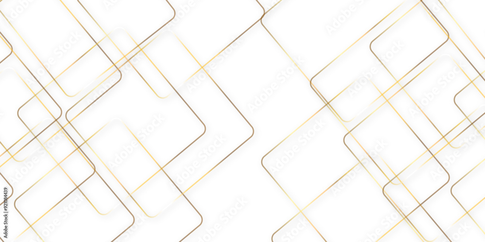 Poster mondrian style of diagonal square pattern vector. design geometric tile gold on black background. mo