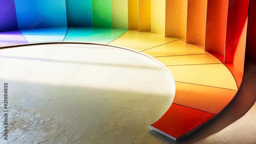 Poster abstract design with gradient colored shapes
