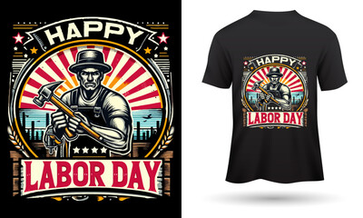 Fototapeta premium Happy Labor Day Tshirt Design