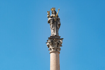 Freising, Bavaria, Germany - August 3, 2024: With a gold-plated scepter and crown and the baby...