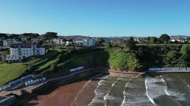 Roundham & Paignton, Torbay, South Devon, England: DRONE VIEWS: Roundham Head, Paignton Harbour, Paignton Pier and Torbay. Paignton is a popular UK holiday destination (Clip 1).