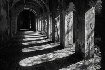 Fototapeta premium A low-light room dramatically brightened by sunlight entering through the windows, AI generated