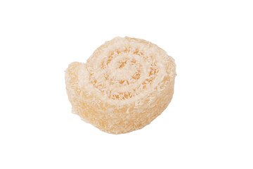 Coconut candy roll isolated on a white background.